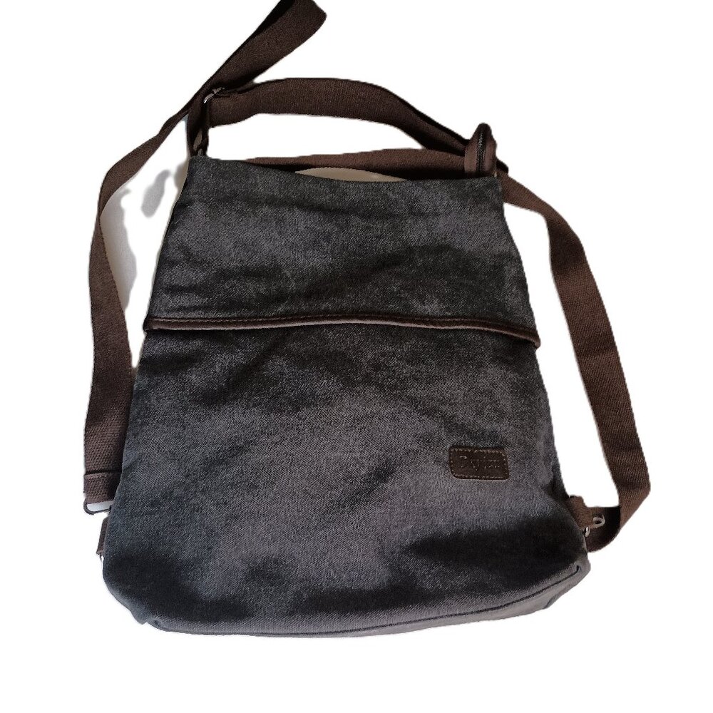 DXYIZU Convertible Dark Gray Canvas Crossbody Tote Backpack Bag